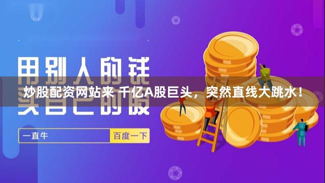 炒股配资网站来 千亿A股巨头，突然直线大跳水！