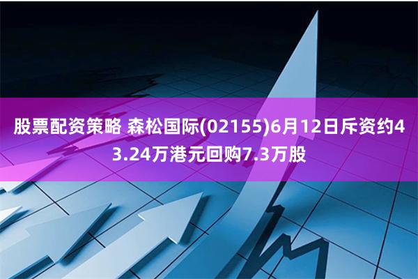 股票配资策略 森松国际(02155)6月12日斥资约43.24万港元回购7.3万股